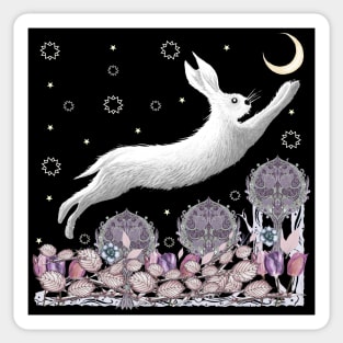 Running Snow Hare Sticker